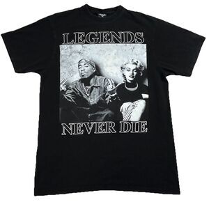Marilyn Monroe Shirt Tupac Vintage 90s Legends Never Die Shirt Smoking Photo Tee